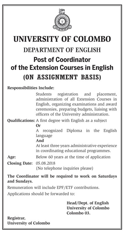 Coordinator - University of Colombo